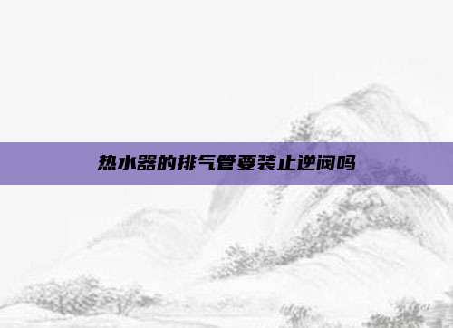 热水器的排气管要装止逆阀吗