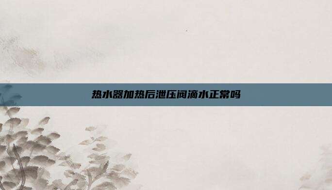 热水器加热后泄压阀滴水正常吗