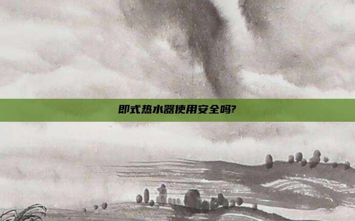 即式热水器使用安全吗?