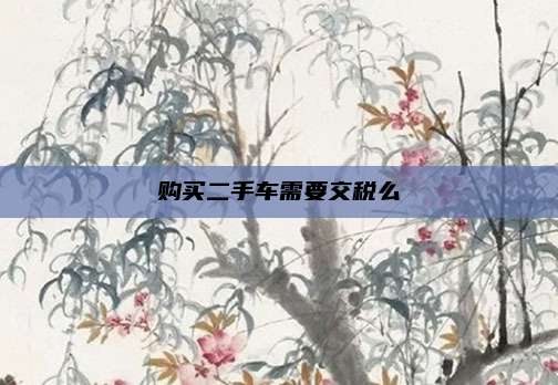 购买二手车需要交税么
