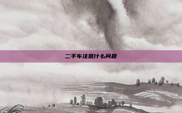 二手车注意什么问题