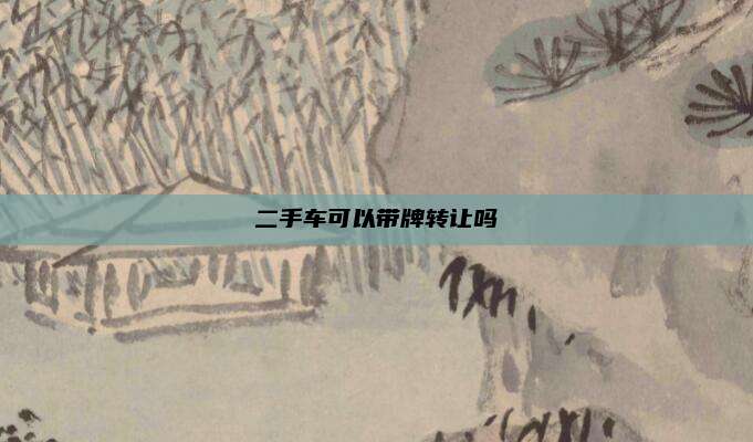 二手车可以带牌转让吗