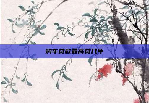 购车贷款最高贷几年