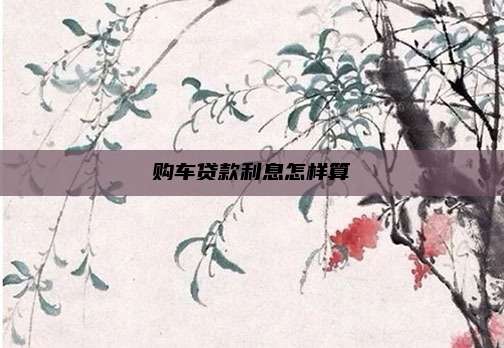 购车贷款利息怎样算