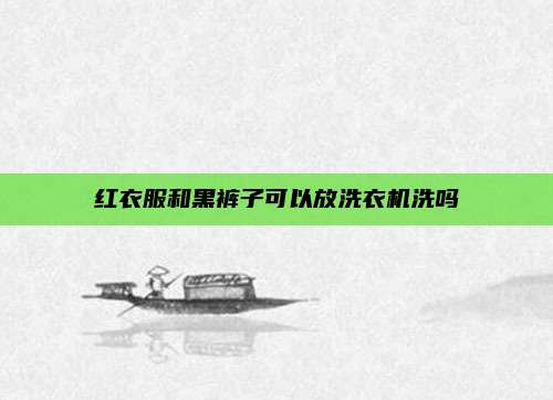 红衣服和黑裤子可以放洗衣机洗吗