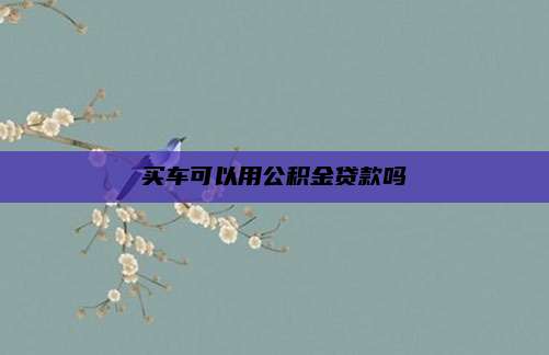 买车可以用公积金贷款吗