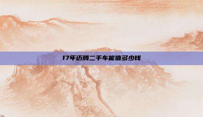 17年迈腾二手车能值多少钱