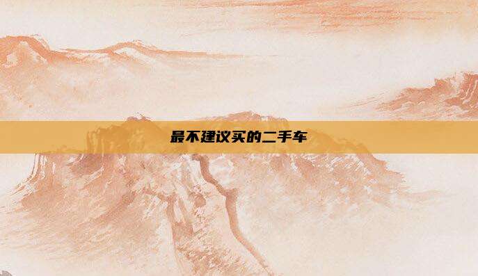 最不建议买的二手车