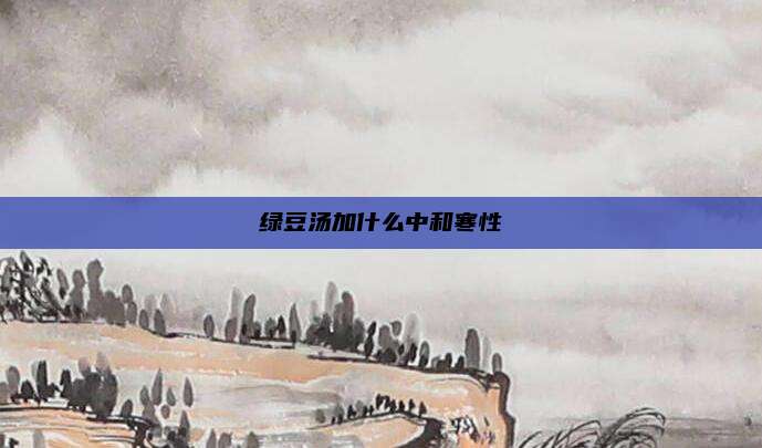 绿豆汤加什么中和寒性