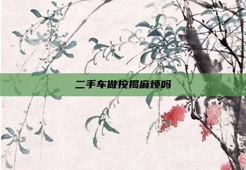 二手车做按揭麻烦吗