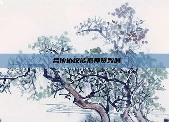  合伙协议能抵押贷款吗