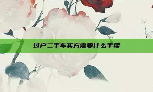 过户二手车买方需要什么手续