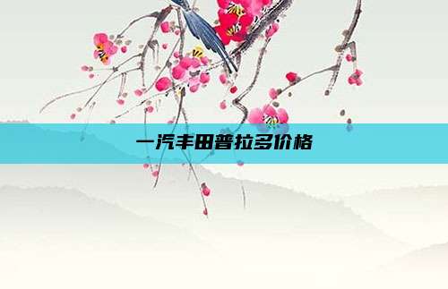 一汽丰田普拉多价格