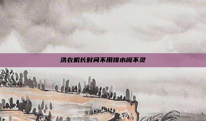 洗衣机长时间不用排水阀不灵