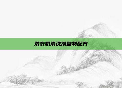 洗衣机清洗剂自制配方