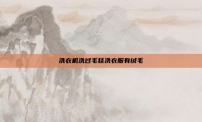 洗衣机洗过毛毯洗衣服有绒毛
