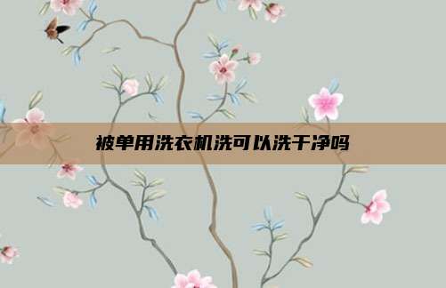 被单用洗衣机洗可以洗干净吗