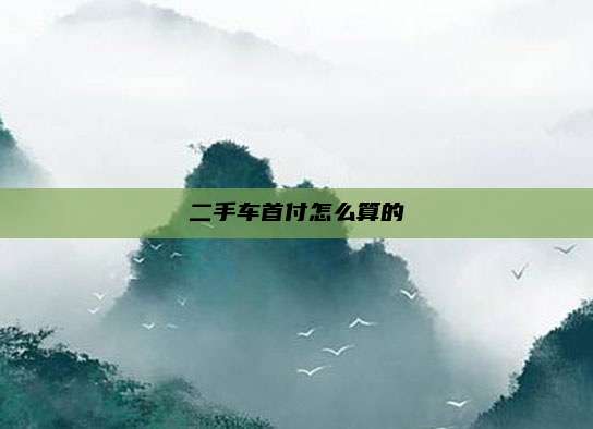 二手车首付怎么算的