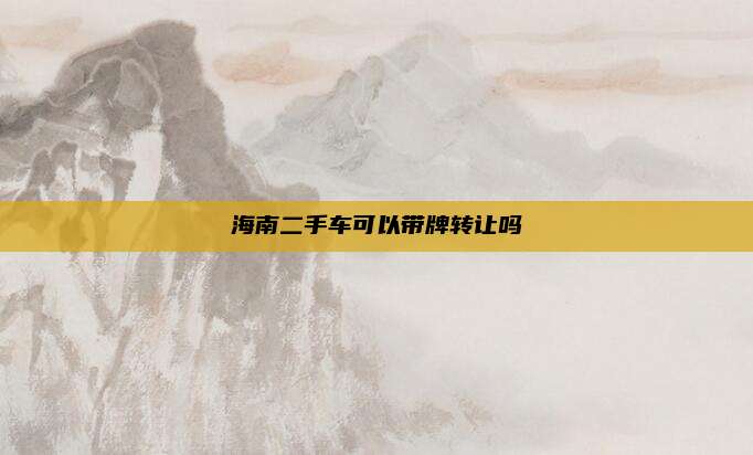 海南二手车可以带牌转让吗