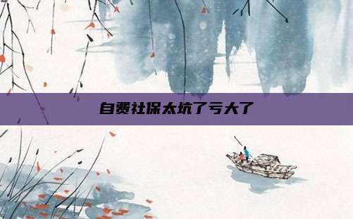 自费社保太坑了亏大了